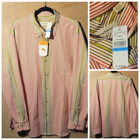 Tommy Bahama Other - NEW! Tommy Bahama Size XL Casual Button Up Shirt Men's Multicolor Stripe Silk
